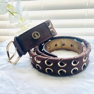 Michael Kors Brown Gold Buckle belt